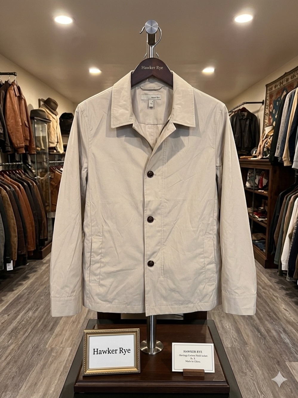 Hawker Rye Men's Lightweight Shirt Jacket in Beige